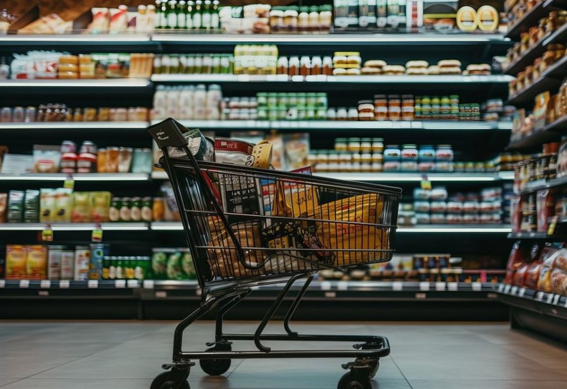 supermarket, shopping, trolley