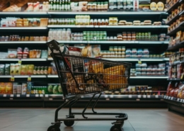 supermarket, shopping, trolley