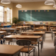 classroom, school, chairs