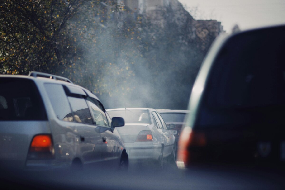 Cars on road on rush hour