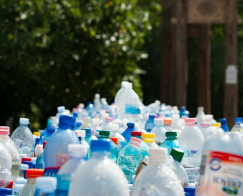Assorted plastic bottles