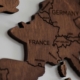 Close up photo of wooden jigsaw map