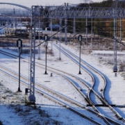 railway, winter, train tracks