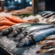 ai generated, fresh seafood, fish stall