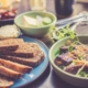 bread, breakfast, dishes