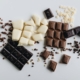 Chocolate bars on a white surface