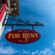 for rent sign on  a storefront