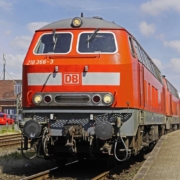diesel locomotive, double action, br 218, deutsche bahn, dbag, north friesland, intercity, plan, husum hbf, diesel traction, br218, sylt, hamburg - westerland, railroad, germany, vacations, island, north sea