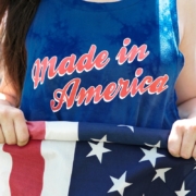 Michelle wears her made in America tee shirt from Victoria Secret.