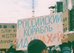 Demonstration against the war of aggression russia against ukraine