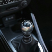 Close-up of a gear knob in a Renault Mégane.