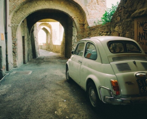 fiat, car, car wallpapers, vintage, italy, street, road, oldschool
