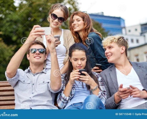 students-teenagers-smartphones-campus-summer-technology-education-teenage-concept-group-happy-smarphones-taking-58715548