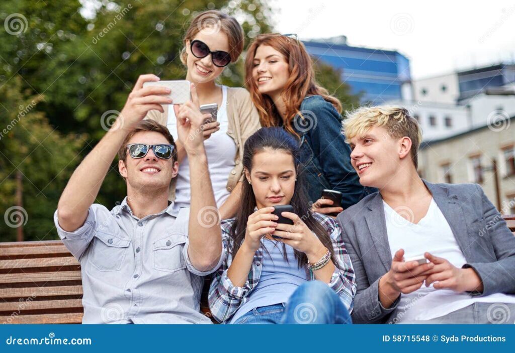 students-teenagers-smartphones-campus-summer-technology-education-teenage-concept-group-happy-smarphones-taking-58715548