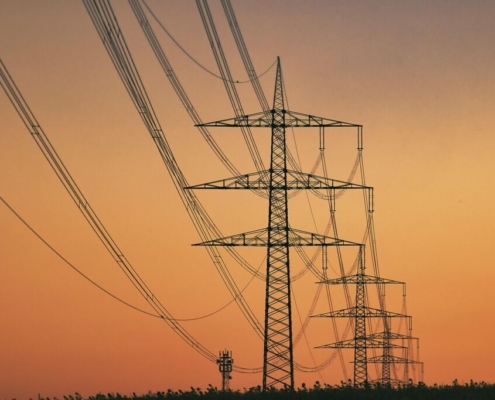 sunset, electricity pylons, nature, transmission towers, electricity poles, power poles, twilight, dusk