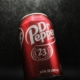 Chilled dr pepper can with water droplets
