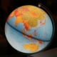Blue and yellow globe