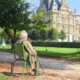 old man, louvre palace, pavillon de marsan, lawn, park, museum, paris, nature, france, grass, french, garden, contemplation, thinking, retired, pensioner, thoughtful