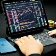 a businessman is trading cryptocurrency on Binance