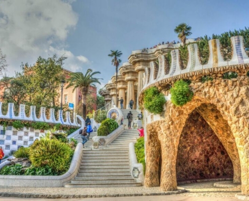 gaudi, guell park, architecture, barcelona, spain, europe, landmark, artistic, museum, ceramic, famous, design, mosaic, colorful, park-guell, outdoor, houses, structure, catalonia, barcelona, barcelona, barcelona, barcelona, barcelona