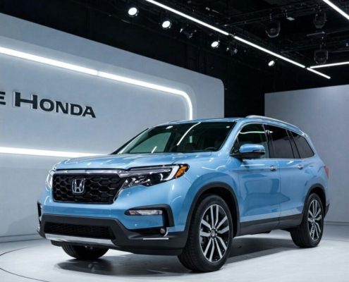 2025 honda pilot suv at auto show