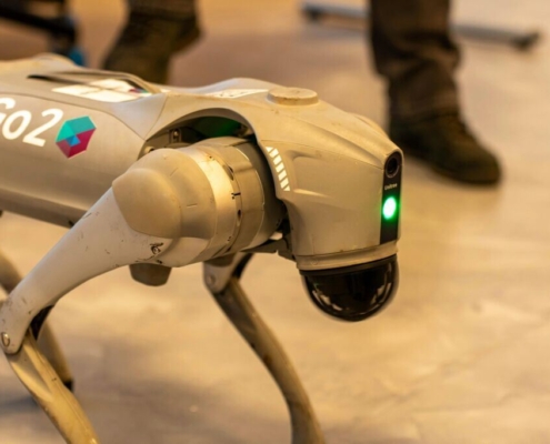 Advanced robotic dog in indoor setting