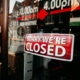 A sorry we re closed signage