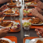 meal, canteen, dish, nourishment, industrial kitchen, spaghetti, tomato sauce, to eat, munch, food, to reach, spatula, mass-produced, big kitchen, canteen, canteen, canteen, canteen, canteen