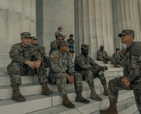 The US Army outside of the Lincoln Memorial (IG: @clay.banks)