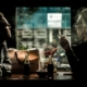 Two men in a coffee shop smoking