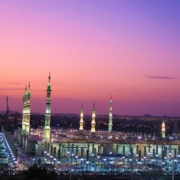 mosque, masjid al nabawi, sunrise, medina, minarets, city, religion, islam, nature, architecture, building, historic, sky, beautiful, saudi arabia, ravza, masjid