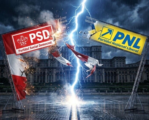 PSD PNL fulger Palatul Parlamentului Realizare foto Gemini AI
